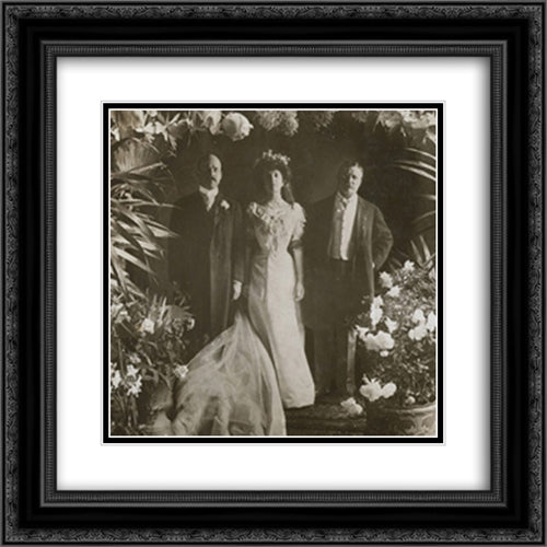 President Roosevelt, with Alice Roosevelt-Longworth and Hon. Nicholas Longworth in bridal array. 20x20 Black Ornate Wood Framed Art Print Poster with Double Matting by Library of Congress