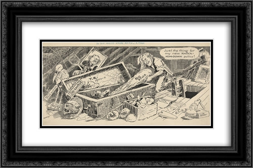 In the White House attic, a find 24x16 Black Ornate Wood Framed Art Print Poster with Double Matting by Library of Congress