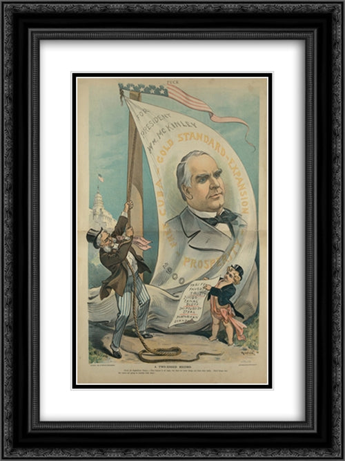 A two-edged record 18x24 Black Ornate Wood Framed Art Print Poster with Double Matting by Library of Congress