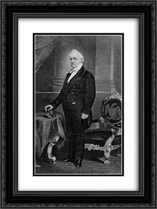 Buchanon [sic.] [President James Buchanan 18x24 Black Ornate Wood Framed Art Print Poster with Double Matting by Library of Congress