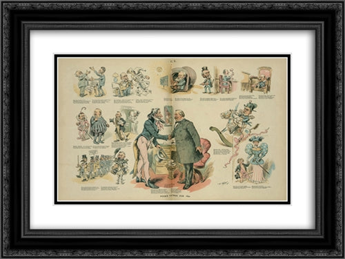 Puck's valentines for 1894 24x18 Black Ornate Wood Framed Art Print Poster with Double Matting by Library of Congress