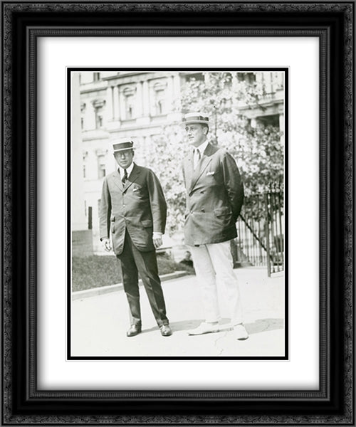 Governor James M. Cox of Ohio and Franklin D. Roosevelt of New York, arriving at the White House for conference with the president 20x24 Black Ornate Wood Framed Art Print Poster with Double Matting by Library of Congress