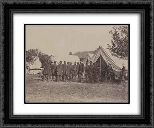 President Lincoln of battle-field of Antietam, October 3, 1862 24x20 Black Ornate Wood Framed Art Print Poster with Double Matting by Library of Congress