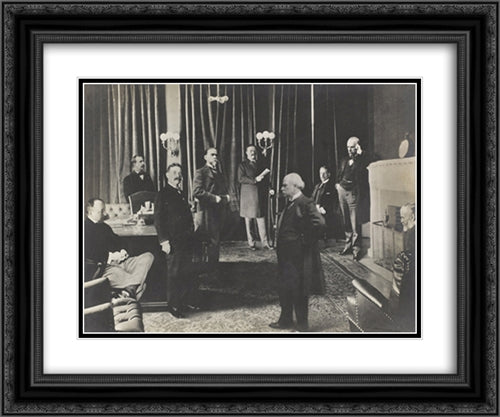 President Theodore Roosevelt reading his message to the cabinet before sending it to Congress 24x20 Black Ornate Wood Framed Art Print Poster with Double Matting by Library of Congress