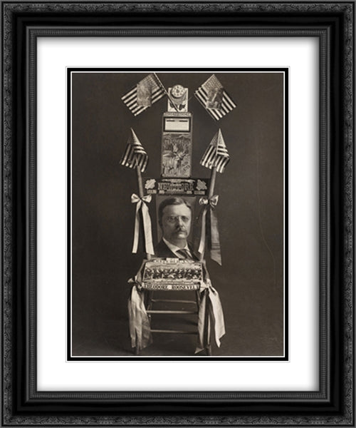 This 'Chair' was occupied by President Roosevelt As delegate from New York to the Republican National Convention at Philadelphia June 19-21 1900 / 20x24 Black Ornate Wood Framed Art Print Poster with Double Matting by Library of Congress