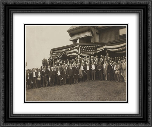 President Roosevelt, members of the Notification Committee, and guests, Sagamore Hill, Oyster Bay, N.Y. 24x20 Black Ornate Wood Framed Art Print Poster with Double Matting by Library of Congress