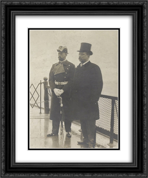 Prince Henry of Prussia and President Roosevelt 20x24 Black Ornate Wood Framed Art Print Poster with Double Matting by Library of Congress