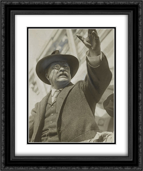 Col. Theodore Roosevelt in Hackensack, N.J. 20x24 Black Ornate Wood Framed Art Print Poster with Double Matting by Library of Congress