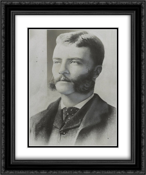 Theodore Roosevelt in the 1880's about the time he was a Columbia law student 20x24 Black Ornate Wood Framed Art Print Poster with Double Matting by Library of Congress