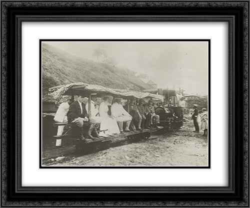 When President Theodore Roosevelt visited Panama Canal in 1906 24x20 Black Ornate Wood Framed Art Print Poster with Double Matting by Library of Congress