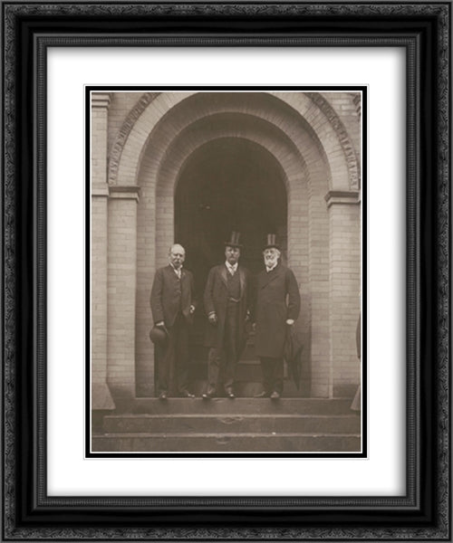 Three old friends. President Roosevelt, Bishop Vincent and Jacob Riis taken at Chautauqua NY, August 11th 1905 20x24 Black Ornate Wood Framed Art Print Poster with Double Matting by Library of Congress