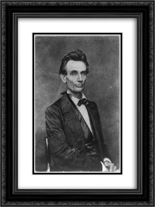 Abraham Lincoln, candidate for U.S. president, half-length portrait, looking right, May 20,1860 18x24 Black Ornate Wood Framed Art Print Poster with Double Matting by Library of Congress