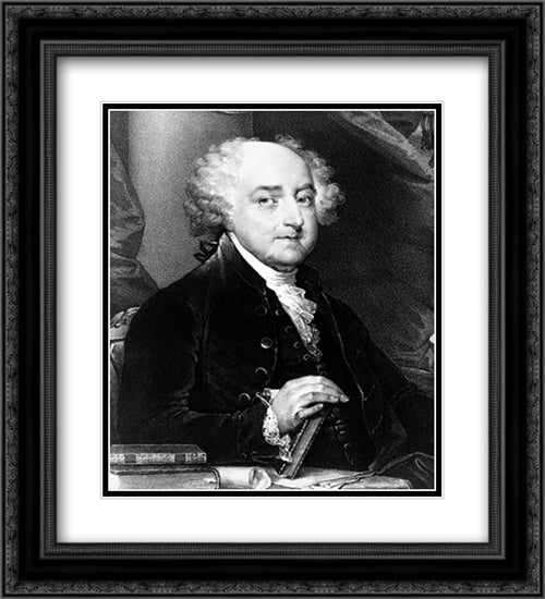John Adams, second President of the United States 20x22 Black Ornate Wood Framed Art Print Poster with Double Matting by Library of Congress