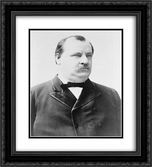 Grover Cleveland, bust portrait, seated, facing right 20x22 Black Ornate Wood Framed Art Print Poster with Double Matting by Library of Congress
