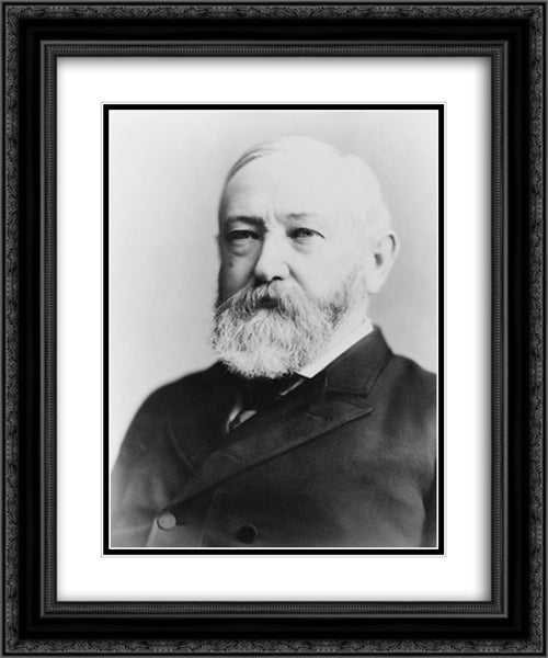 Benjamin Harrison, half-length portrait, seated, facing slightly left 20x24 Black Ornate Wood Framed Art Print Poster with Double Matting by Library of Congress