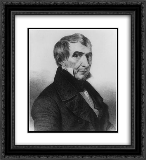 Wm. H. Harrison, President of the United States 20x22 Black Ornate Wood Framed Art Print Poster with Double Matting by Library of Congress