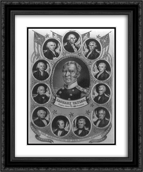 Zachary Taylor, the people's choice for 12th president 20x24 Black Ornate Wood Framed Art Print Poster with Double Matting by Library of Congress