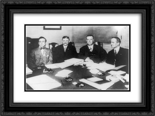 National Baseball Commission, Jan. 1909--Left to right: Harry Pulliam, Aug. Herrmann, Ban Johnson, J.E. Bruce, Secy. 24x18 Black Ornate Wood Framed Art Print Poster with Double Matting by Library of Congress