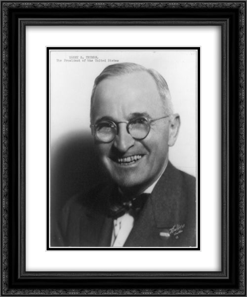 Harry S. Truman, the President of the United States 20x24 Black Ornate Wood Framed Art Print Poster with Double Matting by Library of Congress