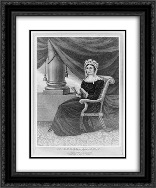 Mrs. Rachel Jackson, late consort to Andrew Jackson, President of the U. States 20x24 Black Ornate Wood Framed Art Print Poster with Double Matting by Library of Congress