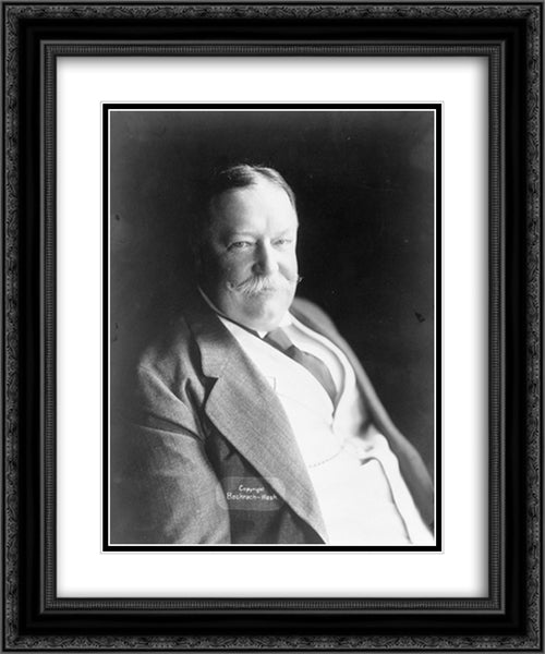 President William H. Taft, half-length portrait, facing right 20x24 Black Ornate Wood Framed Art Print Poster with Double Matting by Library of Congress