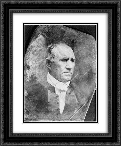 Sam Houston, head-and-shoulders portrait, three-quarters to the right 20x24 Black Ornate Wood Framed Art Print Poster with Double Matting by Library of Congress