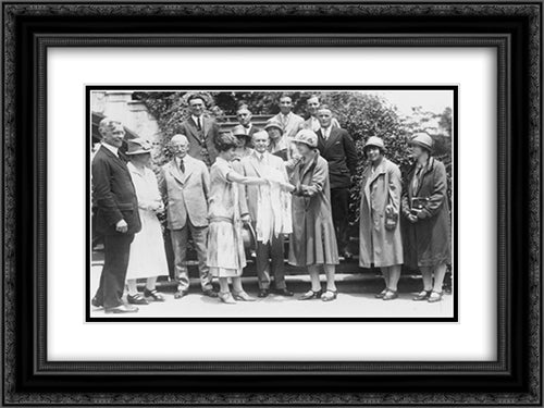 President and Mrs. Coolidge with Berea College students 24x18 Black Ornate Wood Framed Art Print Poster with Double Matting by Library of Congress