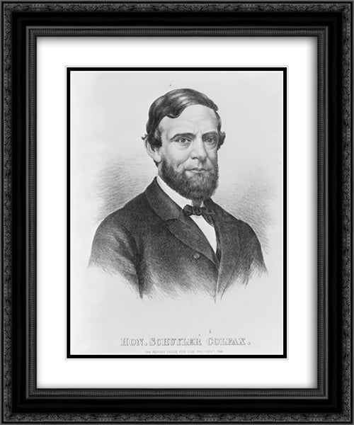 Hon. Schuyler Colfax. The peoples choice for vice president, 1868 20x24 Black Ornate Wood Framed Art Print Poster with Double Matting by Library of Congress