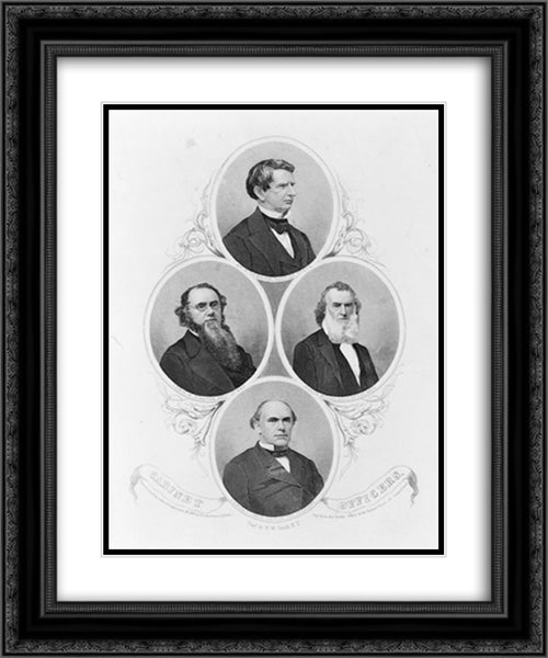 Cabinet Officers 20x24 Black Ornate Wood Framed Art Print Poster with Double Matting by Library of Congress