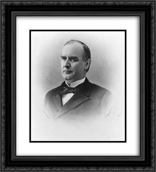 President William McKinley, head-and-shoulders print, facing left 20x22 Black Ornate Wood Framed Art Print Poster with Double Matting by Library of Congress