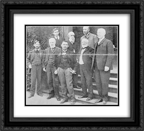 Booker Washington and some of his distinguished guests 22x20 Black Ornate Wood Framed Art Print Poster with Double Matting by Library of Congress