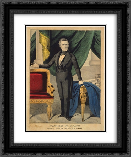 James K. Polk--President elect of the United States 20x24 Black Ornate Wood Framed Art Print Poster with Double Matting by Library of Congress