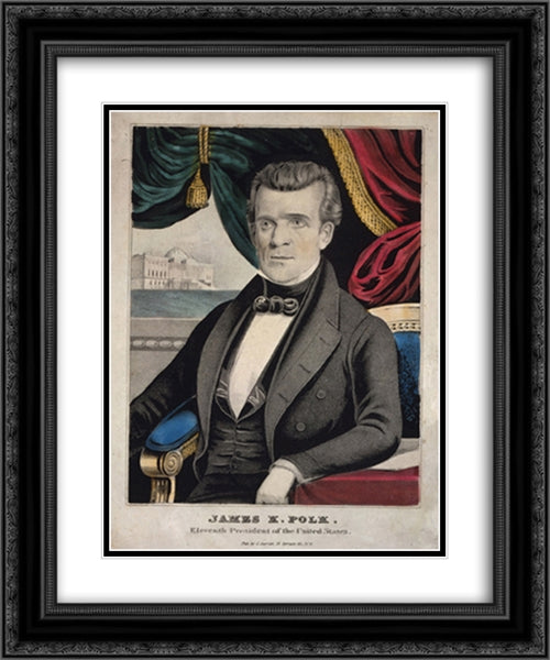 James K. Polk - eleventh president of the United States 20x24 Black Ornate Wood Framed Art Print Poster with Double Matting by Library of Congress