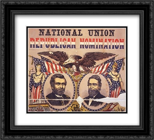National Union Republican nomination. For president Gen. U.S. Grant. For vice president, Schuyler Colfax 22x20 Black Ornate Wood Framed Art Print Poster with Double Matting by Library of Congress