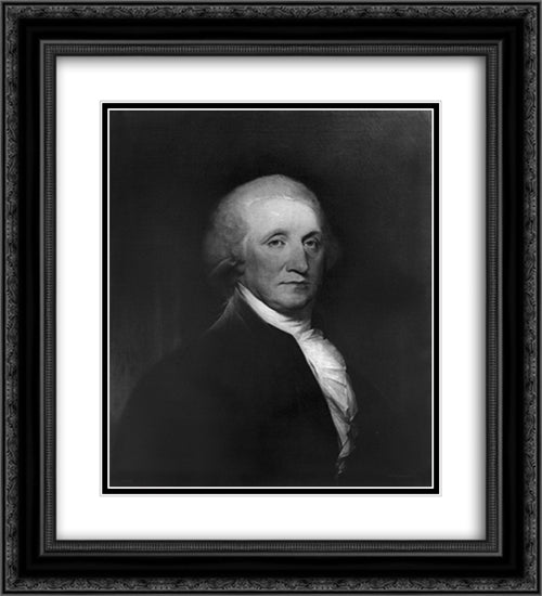 President Washington 20x22 Black Ornate Wood Framed Art Print Poster with Double Matting by Library of Congress
