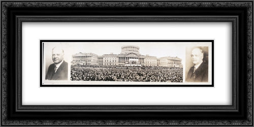 Inauguration of President Hoover, Washington, D.C., March 4, 1929 24x12 Black Ornate Wood Framed Art Print Poster with Double Matting by Library of Congress