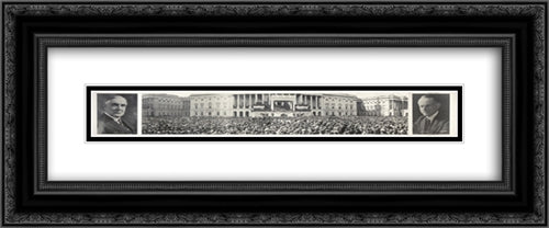 Harding Inauguration, March 4th, 1921 24x10 Black Ornate Wood Framed Art Print Poster with Double Matting by Library of Congress