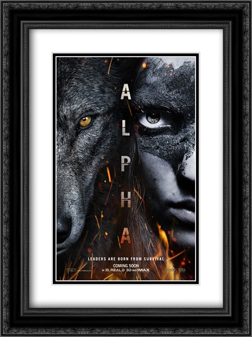 Alpha 18x24 Black Ornate Wood Framed Movie Poster with Double Matting