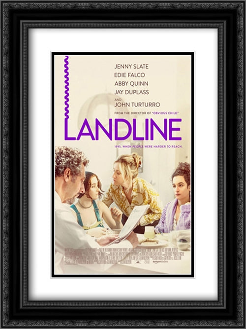 Landline 18x24 Black Ornate Wood Framed Movie Poster with Double Matting