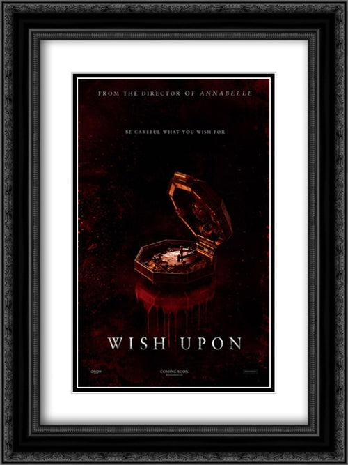 Wish Upon 18x24 Black Ornate Wood Framed Movie Poster with Double Matting