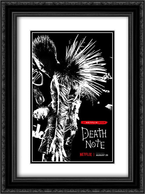 Death Note 18x24 Black Ornate Wood Framed Movie Poster with Double Matting
