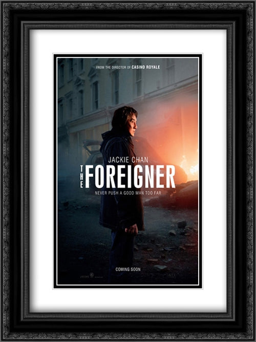 The Foreigner 18x24 Black Ornate Wood Framed Movie Poster with Double Matting