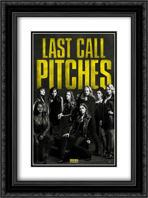 Pitch Perfect 3 18x24 Black Ornate Wood Framed Movie Poster with Double Matting