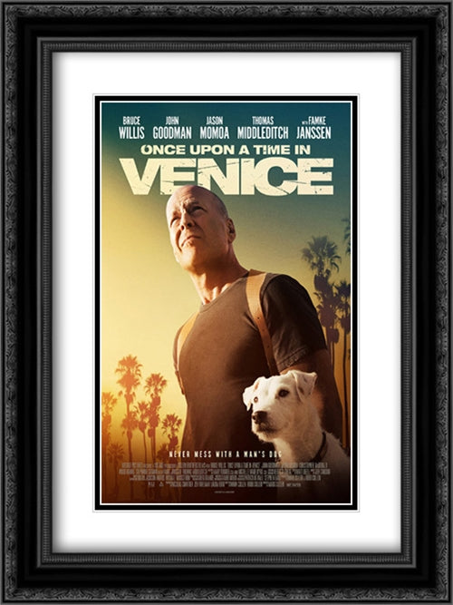 Once Upon a Time in Venice 18x24 Black Ornate Wood Framed Movie Poster with Double Matting