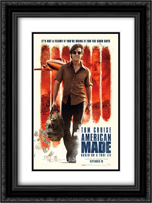 American Made 18x24 Black Ornate Wood Framed Movie Poster with Double Matting