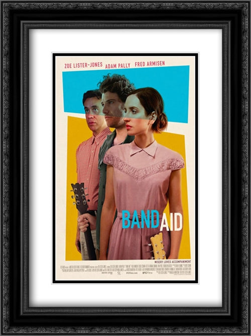 Band Aid 18x24 Black Ornate Wood Framed Movie Poster with Double Matting