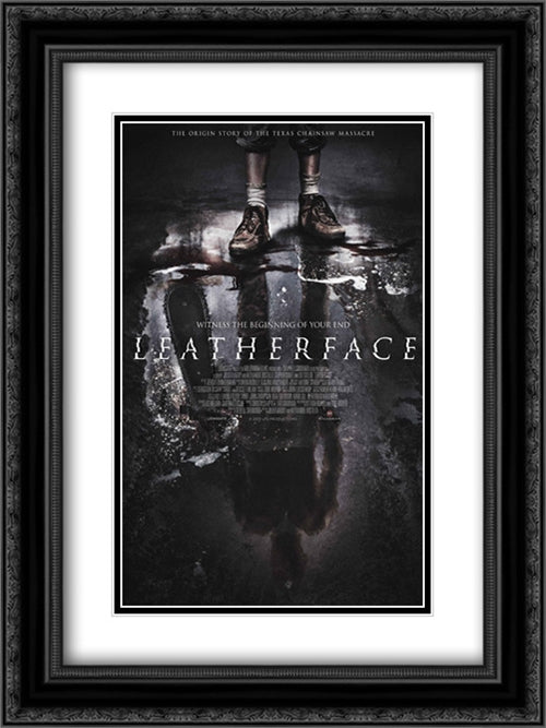 Leatherface 18x24 Black Ornate Wood Framed Movie Poster with Double Matting