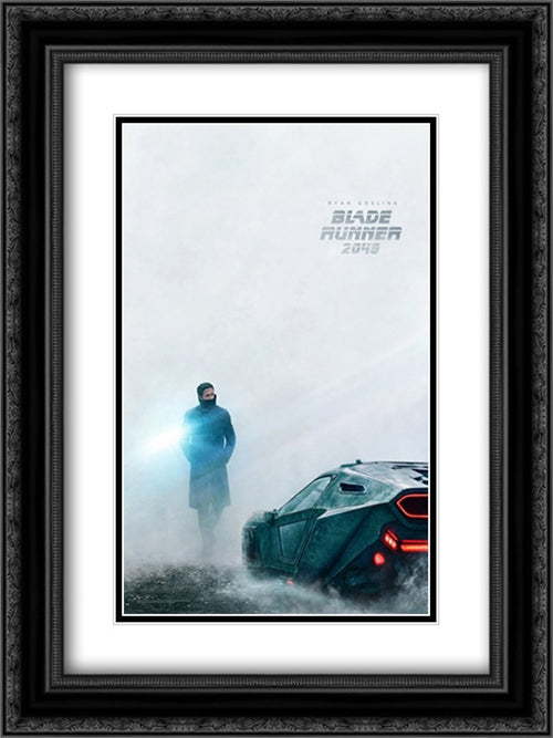 Blade Runner 2049 18x24 Black Ornate Wood Framed Movie Poster with Double Matting