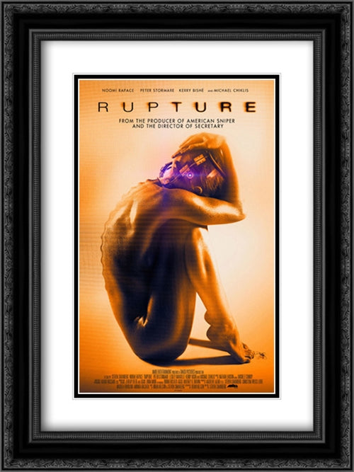 Rupture 18x24 Black Ornate Wood Framed Movie Poster with Double Matting