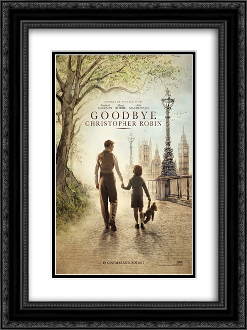 Goodbye Christopher Robin 18x24 Black Ornate Wood Framed Movie Poster with Double Matting